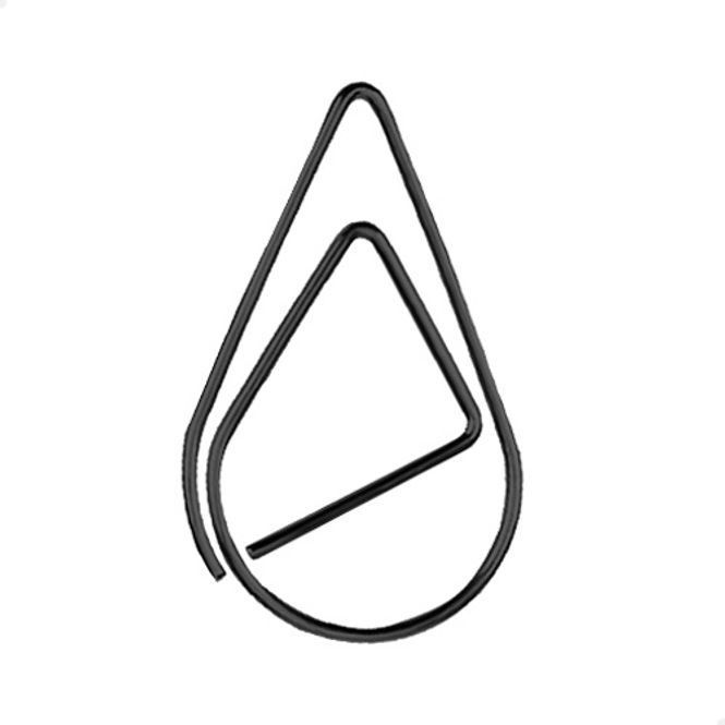 Main Image Paperclips druppel XL zwart 50 mm | 50 stuks