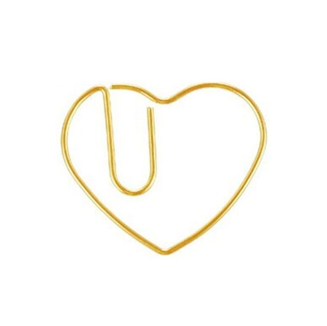 Main Image Paperclips hartje goud 25 mm | 50 stuks