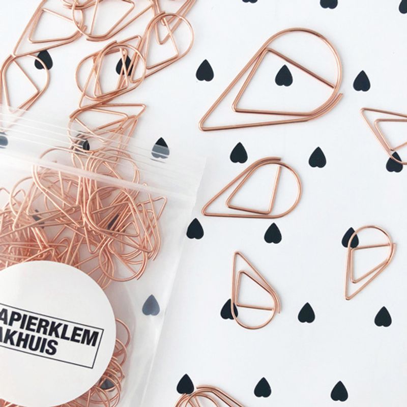 Paperclips druppel koper 33 mm | 100 stuks